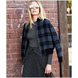 VINCE Wool Plaid Bomber Jacket Size Small